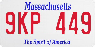 MA license plate 9KP449