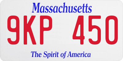 MA license plate 9KP450