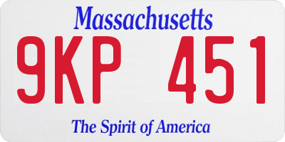 MA license plate 9KP451