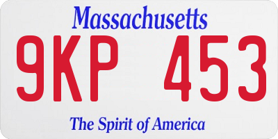 MA license plate 9KP453