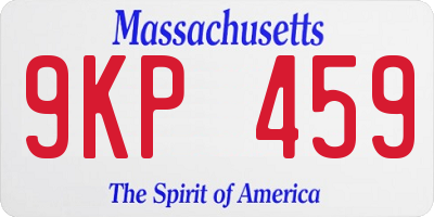 MA license plate 9KP459