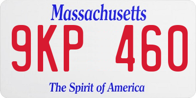 MA license plate 9KP460