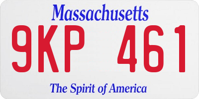 MA license plate 9KP461