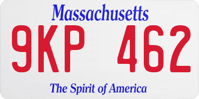MA license plate 9KP462