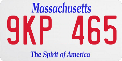 MA license plate 9KP465