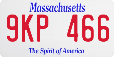 MA license plate 9KP466