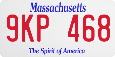 MA license plate 9KP468