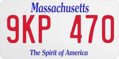 MA license plate 9KP470