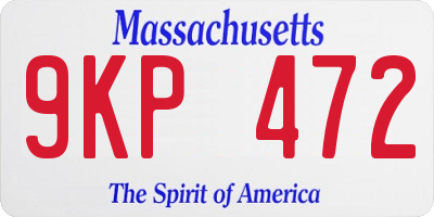 MA license plate 9KP472