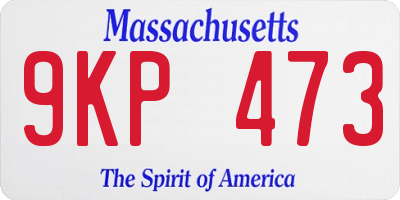 MA license plate 9KP473