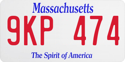 MA license plate 9KP474
