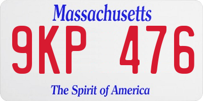 MA license plate 9KP476