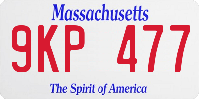 MA license plate 9KP477