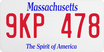 MA license plate 9KP478