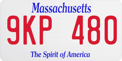 MA license plate 9KP480