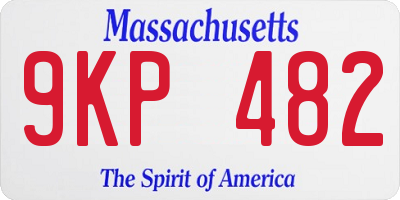 MA license plate 9KP482