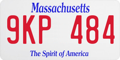 MA license plate 9KP484