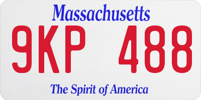 MA license plate 9KP488