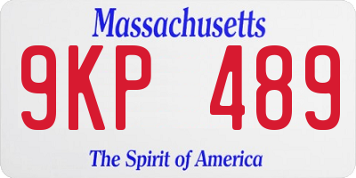 MA license plate 9KP489