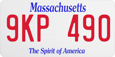 MA license plate 9KP490