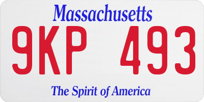 MA license plate 9KP493