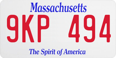 MA license plate 9KP494