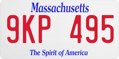 MA license plate 9KP495