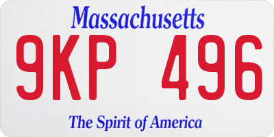 MA license plate 9KP496