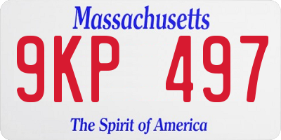 MA license plate 9KP497