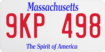 MA license plate 9KP498
