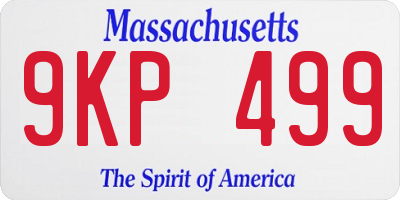 MA license plate 9KP499