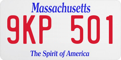MA license plate 9KP501