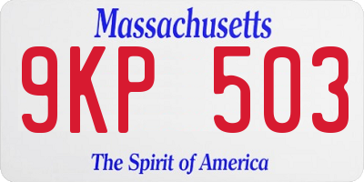MA license plate 9KP503