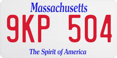 MA license plate 9KP504