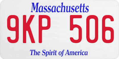 MA license plate 9KP506