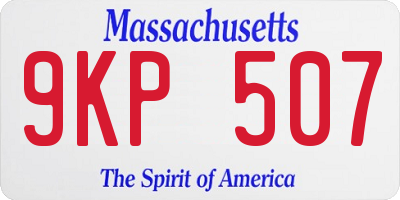 MA license plate 9KP507