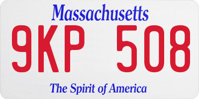 MA license plate 9KP508