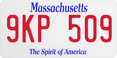MA license plate 9KP509