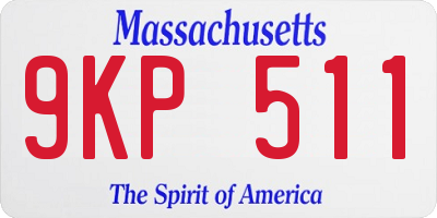 MA license plate 9KP511