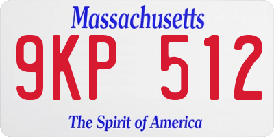 MA license plate 9KP512