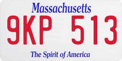 MA license plate 9KP513