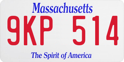 MA license plate 9KP514
