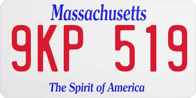 MA license plate 9KP519