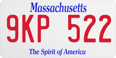 MA license plate 9KP522