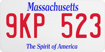 MA license plate 9KP523
