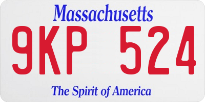 MA license plate 9KP524