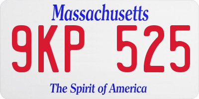 MA license plate 9KP525