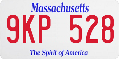 MA license plate 9KP528
