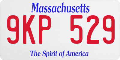 MA license plate 9KP529