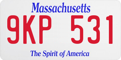 MA license plate 9KP531